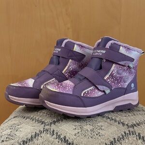 Skechers Kids Sparkle Purple Boots